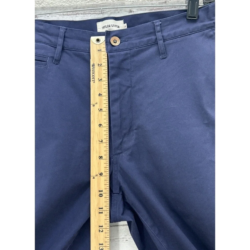Taylor Stitch Slim Fit Pants Mens 34 Navy Blue Organic Cotton 5-Pocket Trousers